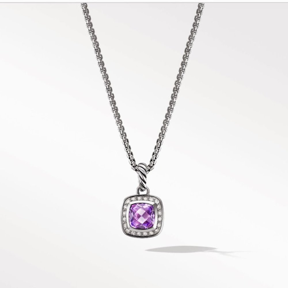 Pendant Necklace   in Sterling Silver with Pavé  style Cubic Zirconia